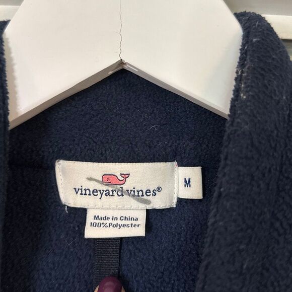 Vineyard Vines navy and pink fleece vest M - Picture 4 of 10